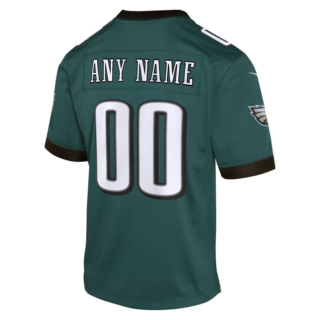 Philadelphia Eagles Nike Youth Custom Game Official Jersey - Midnight Green