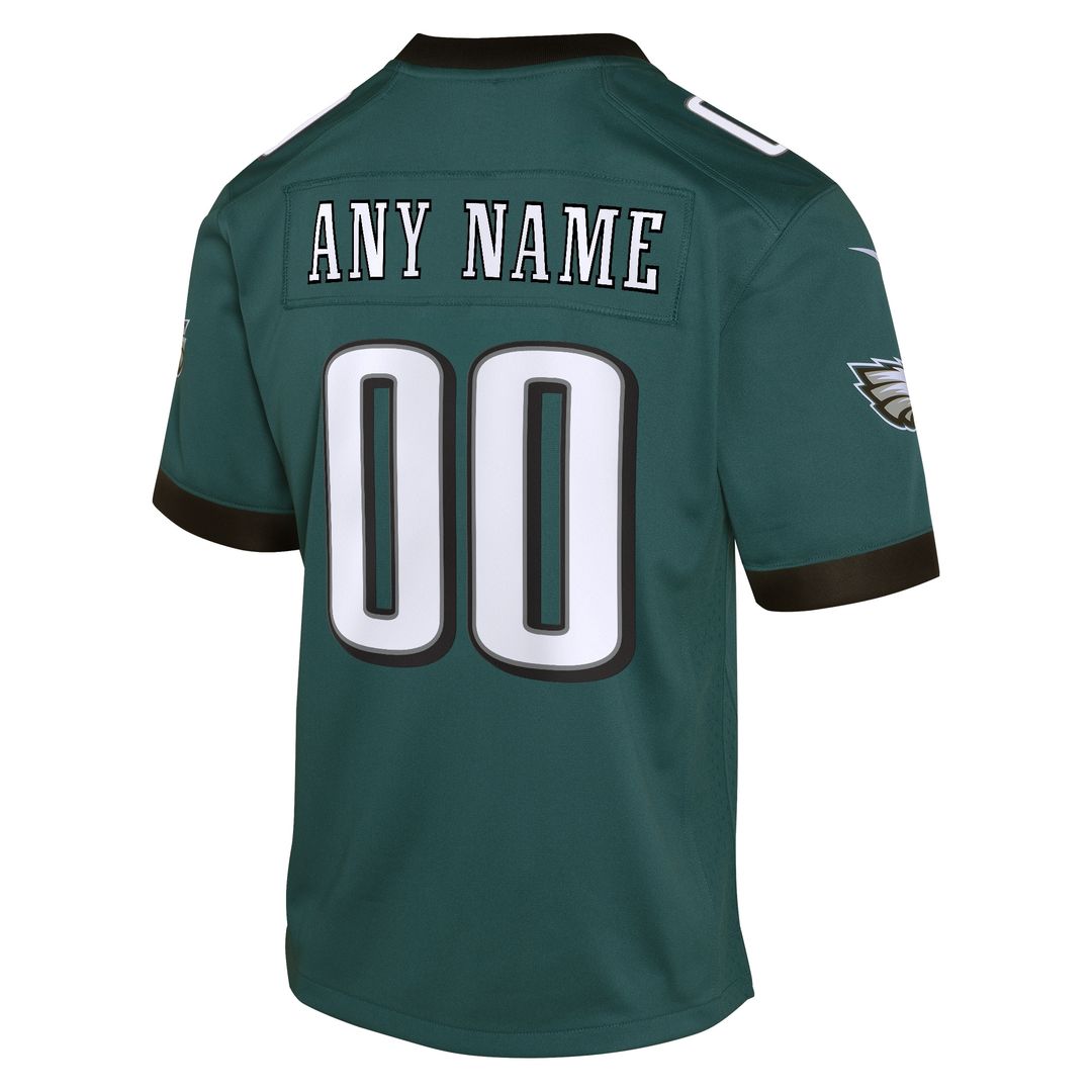 Philadelphia Eagles Nike Youth Custom Game Official Jersey - Midnight Green