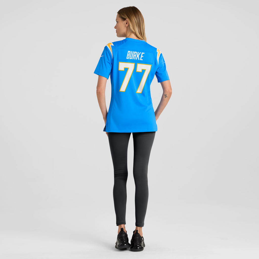 Travis Burke Los Angeles Chargers Nike Women's Team Game Jersey - Powder Blue