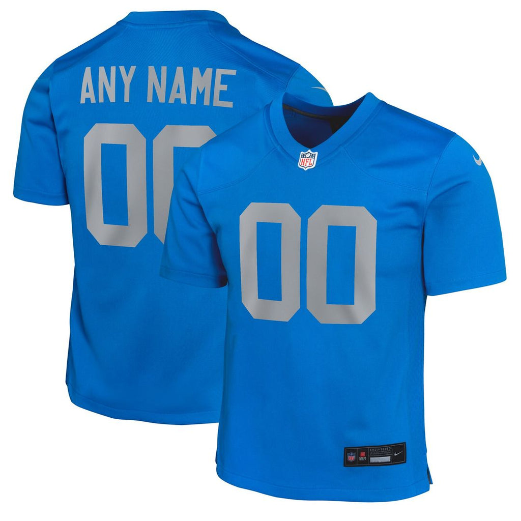 Detroit Lions Nike Youth Alternate Custom Game Official Jersey - Blue