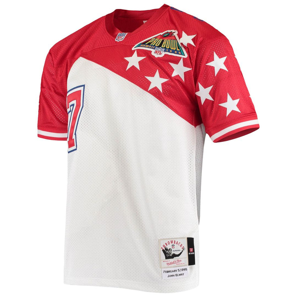 John Elway AFC Mitchell & Ness 1995 Pro Bowl Authentic Official Jersey - White/Red