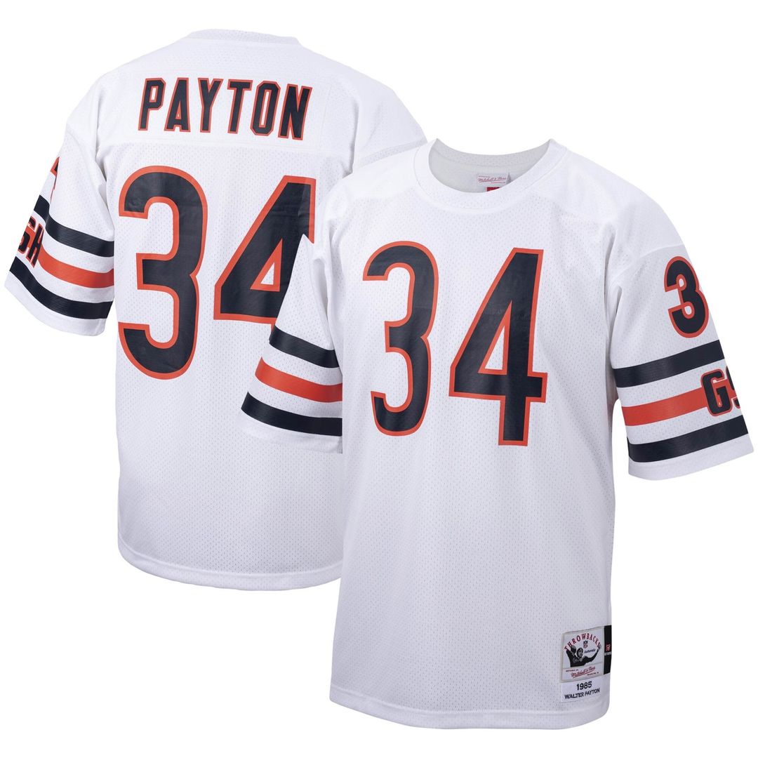 Walter Payton Chicago Bears Mitchell & Ness Big & Tall 1985 Retired Player Replica Official Jersey - White