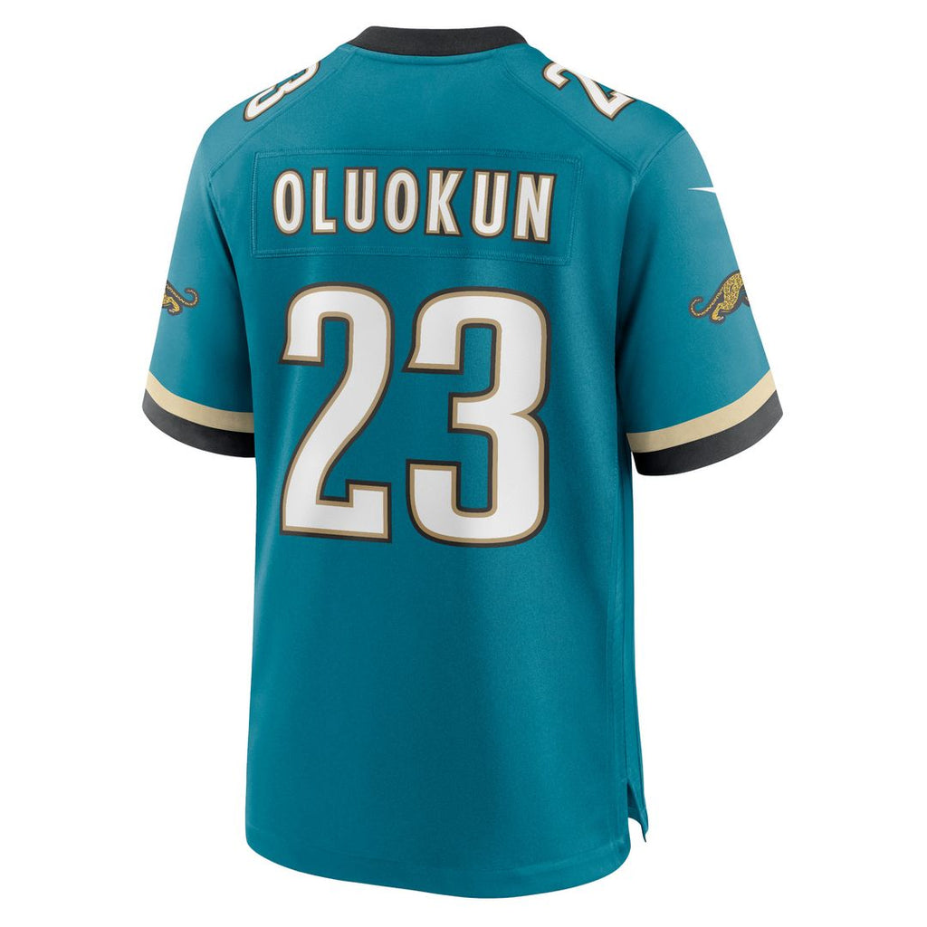 Foye Oluokun Jacksonville Jaguars Nike Prowler Throwback Player Game Official Jersey - Teal