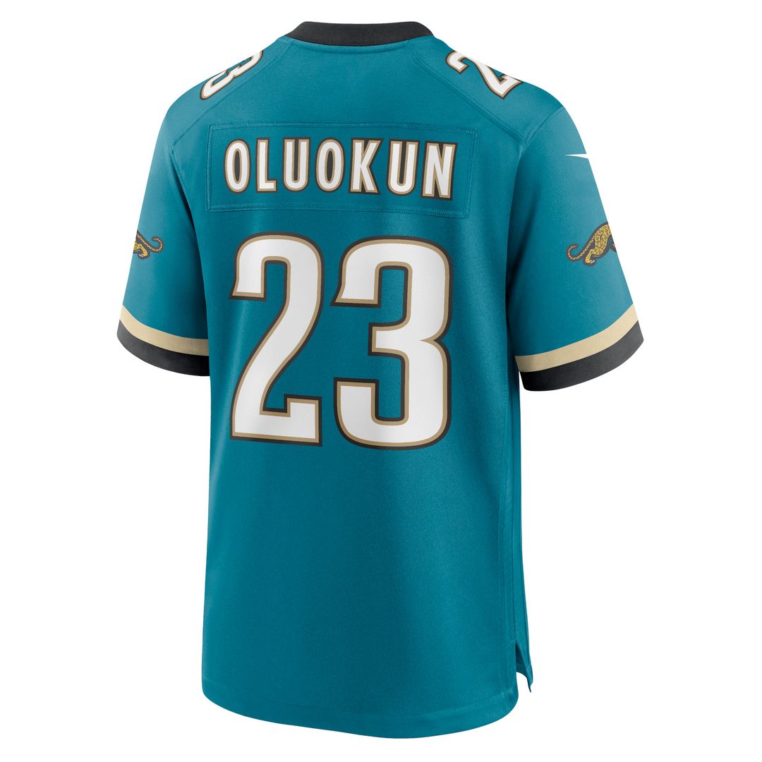 Foye Oluokun Jacksonville Jaguars Nike Prowler Throwback Player Game Official Jersey - Teal