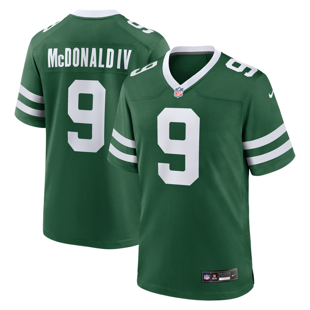 Will McDonald IV New York Jets Nike Team Game Official Jersey - Legacy Green