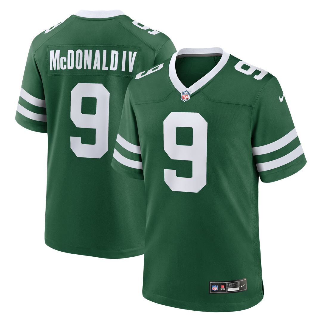Will McDonald IV New York Jets Nike Team Game Official Jersey - Legacy Green