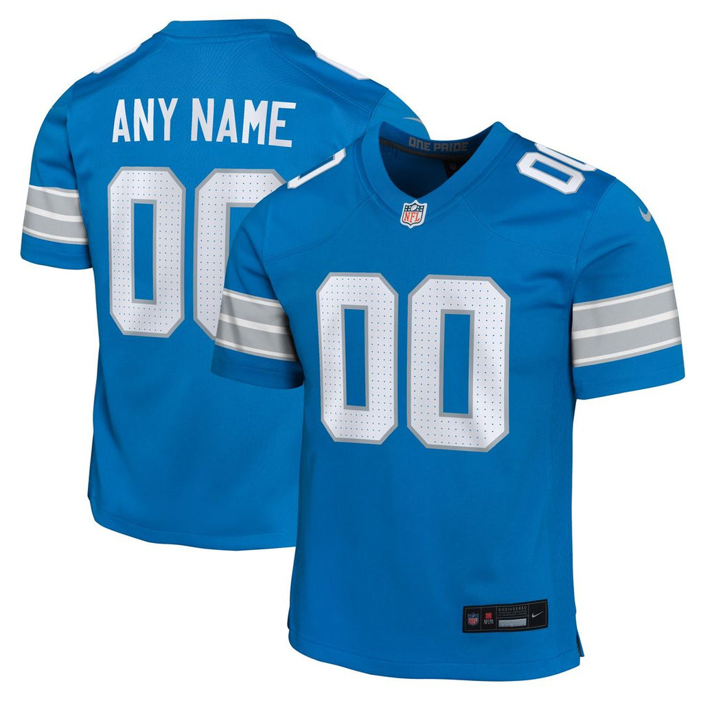 Detroit Lions Nike Youth Custom Game Official Jersey - Blue