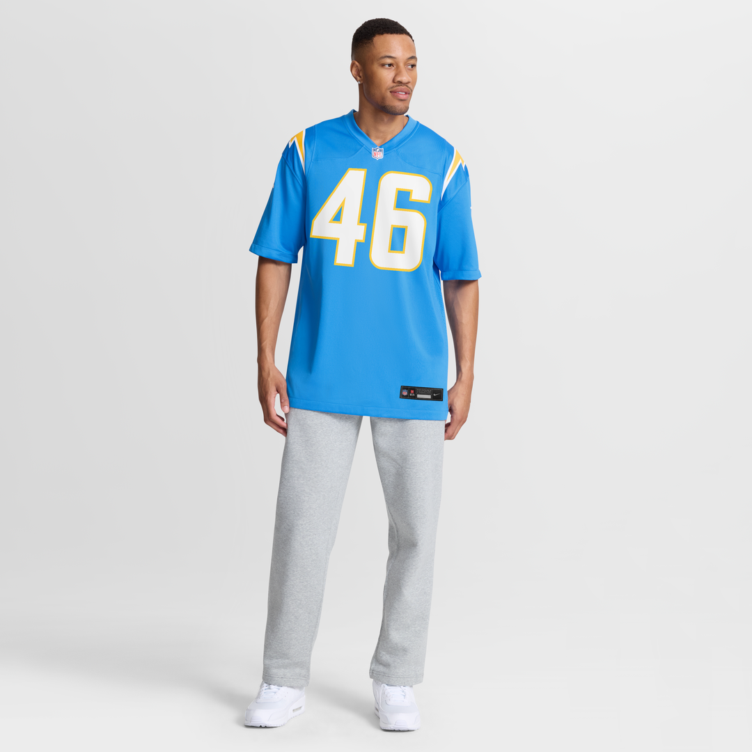 Nikko Reed Los Angeles Chargers Nike Team Game Jersey - Powder Blue
