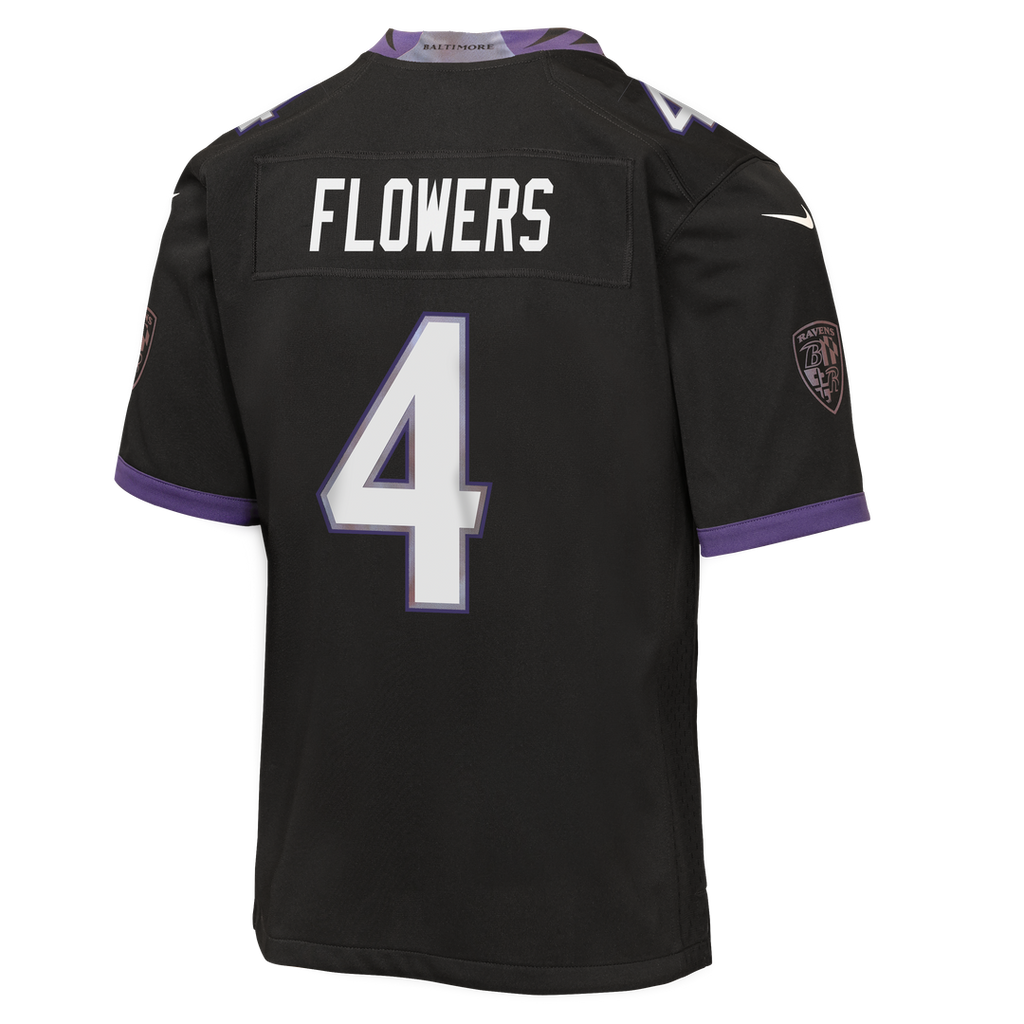 Zay Flowers Baltimore Ravens Nike Youth Alternate Game Official Jersey - Black