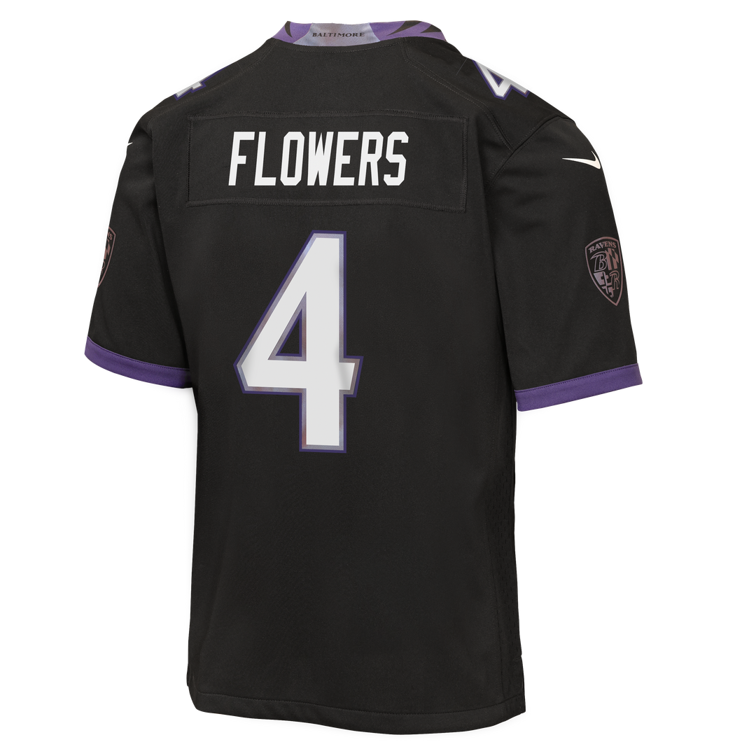 Zay Flowers Baltimore Ravens Nike Youth Alternate Game Official Jersey - Black
