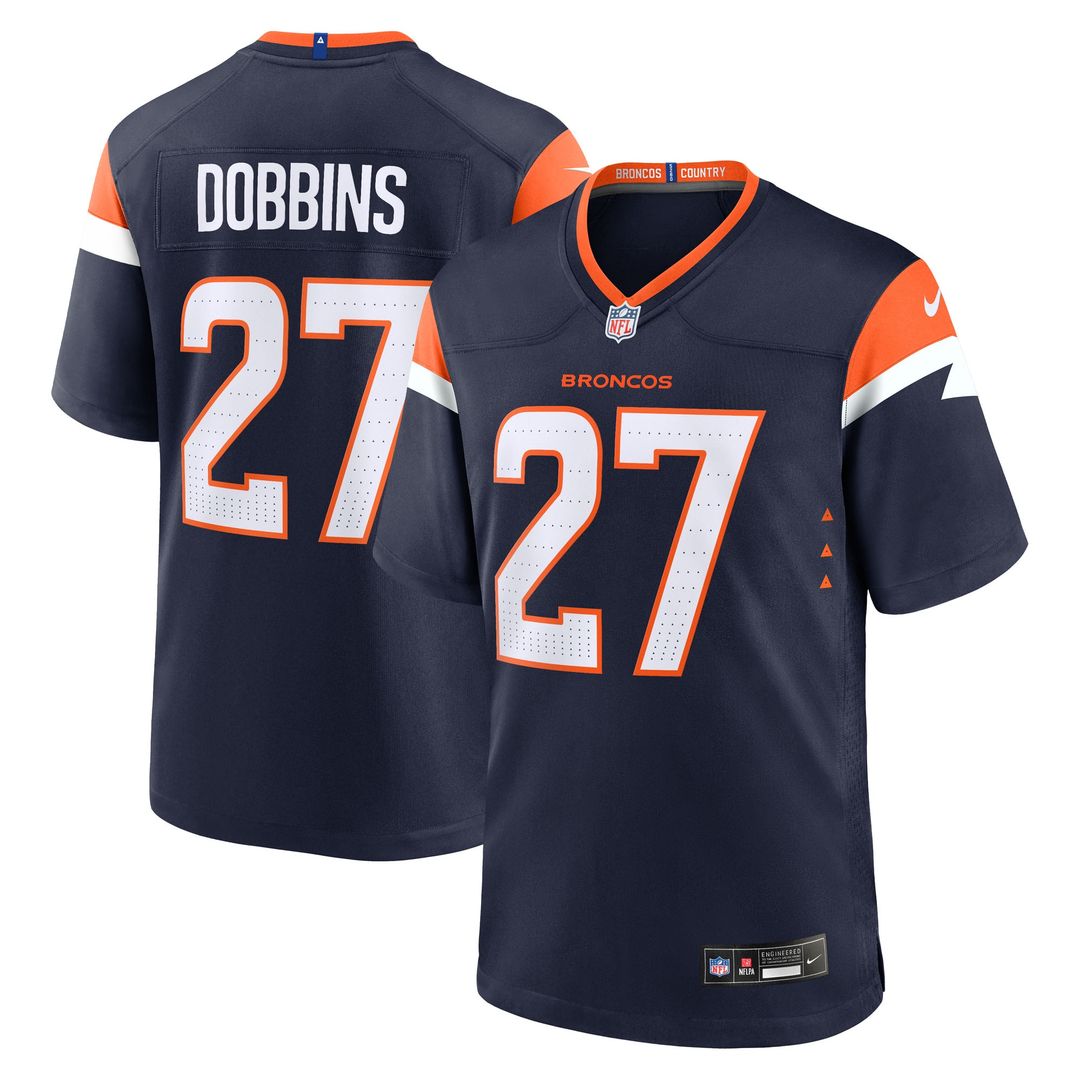 J.K. Dobbins Denver Broncos Nike Alternate Game Official Jersey -  Navy