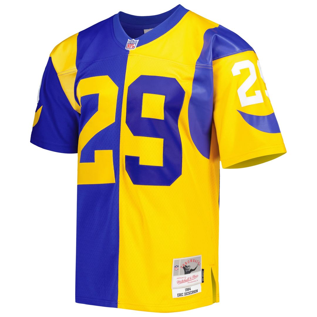 Eric Dickerson Los Angeles Rams Mitchell & Ness 1984 Split Legacy Replica Official Jersey - Royal/Gold