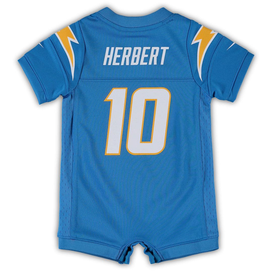 Justin Herbert Los Angeles Chargers Nike Infant Game Romper Official Jersey - Powder Blue