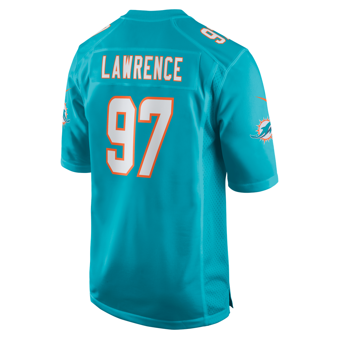 Rashard Lawrence Miami Dolphins Nike Team Game Jersey - Aqua