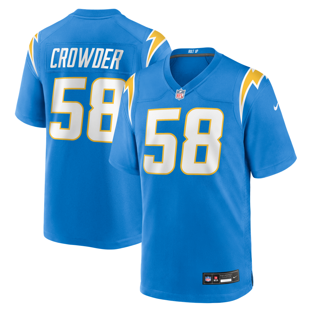 Tae Crowder Los Angeles Chargers Nike Team Game Official Jersey - Powder Blue