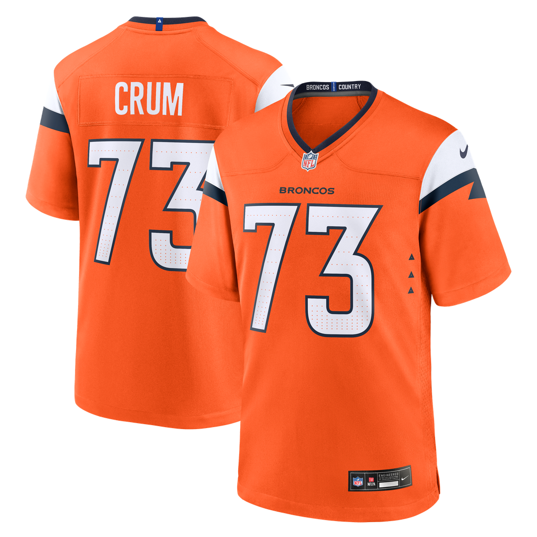 Frank Crum Denver Broncos Nike Team Game Jersey - Orange