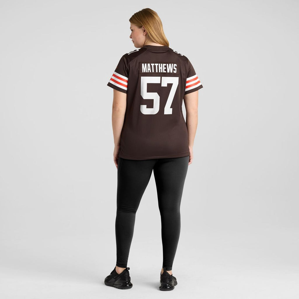Clay Matthews Cleveland Browns Nike Women's Game Retired Player Official Jersey - Brown