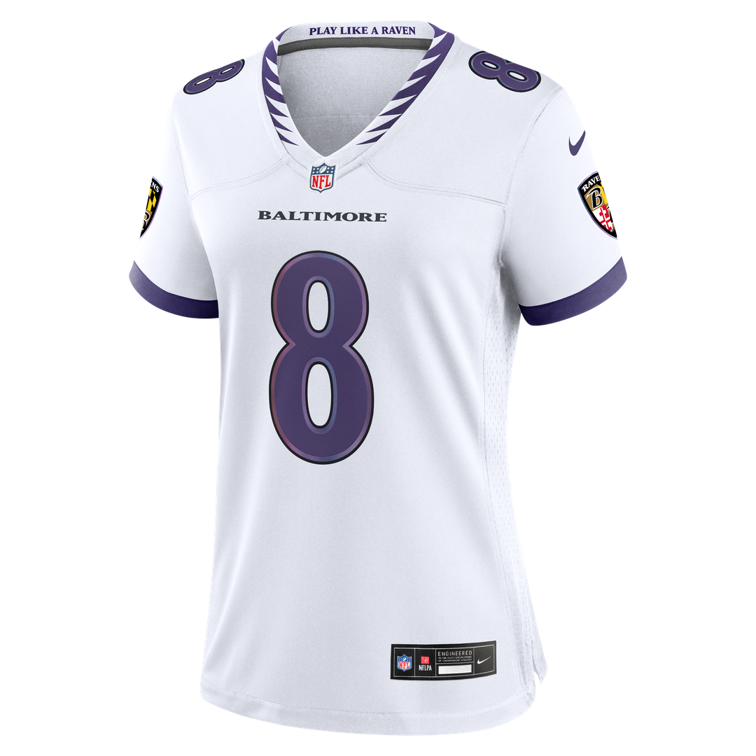 Lamar Jackson Baltimore Ravens Nike Women's Game Jersey - White