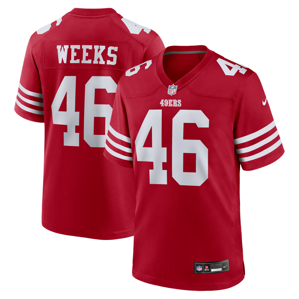Jon Weeks San Francisco 49ers Nike Team Game Jersey - Scarlet