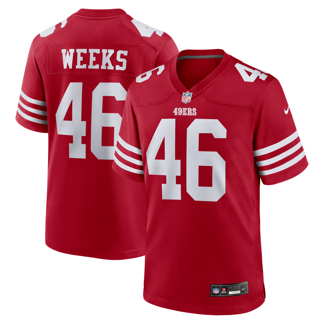 Jon Weeks San Francisco 49ers Nike Team Game Jersey - Scarlet