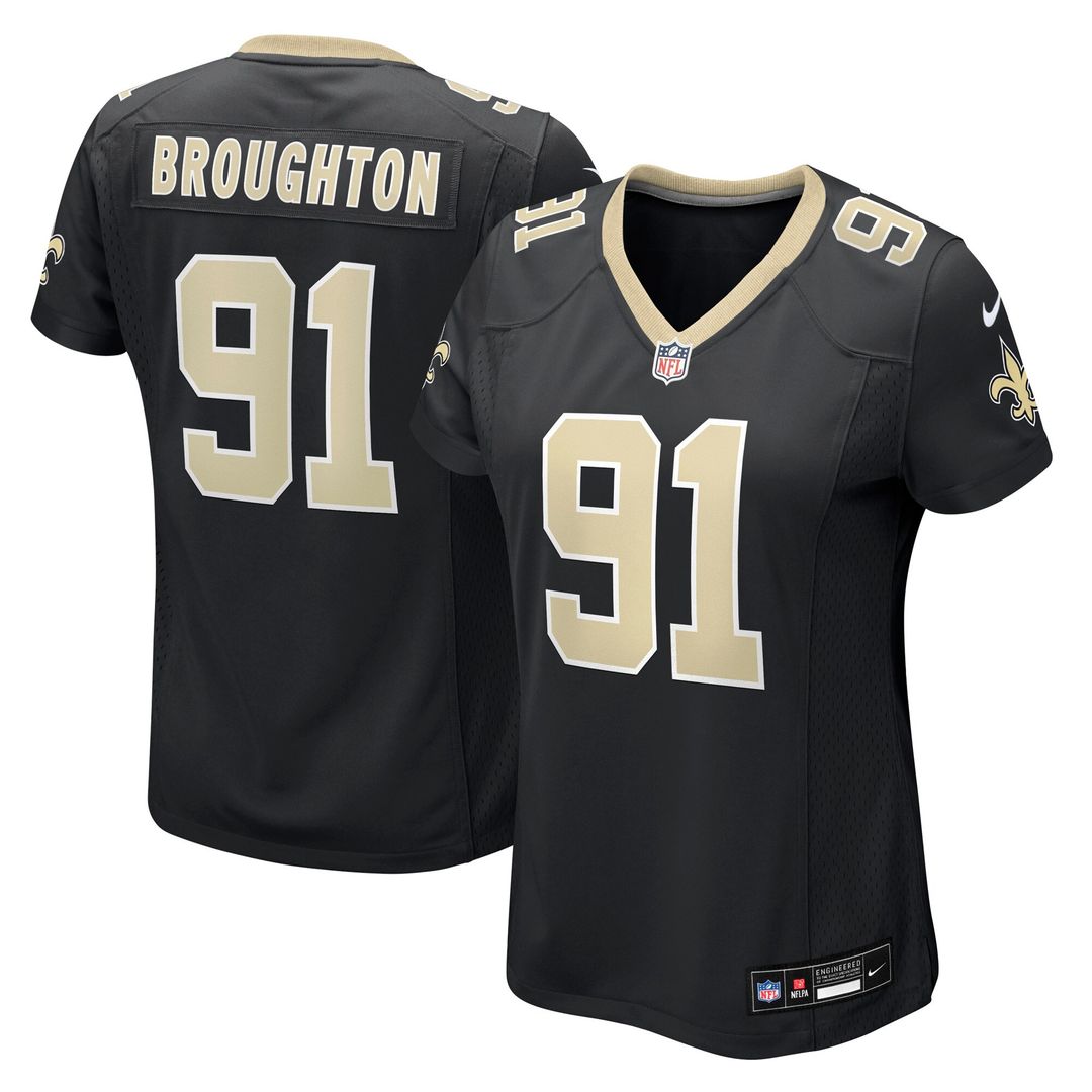 Vernon Broughton New Orleans Saints Nike Women's Team Game Official Jersey -  Black