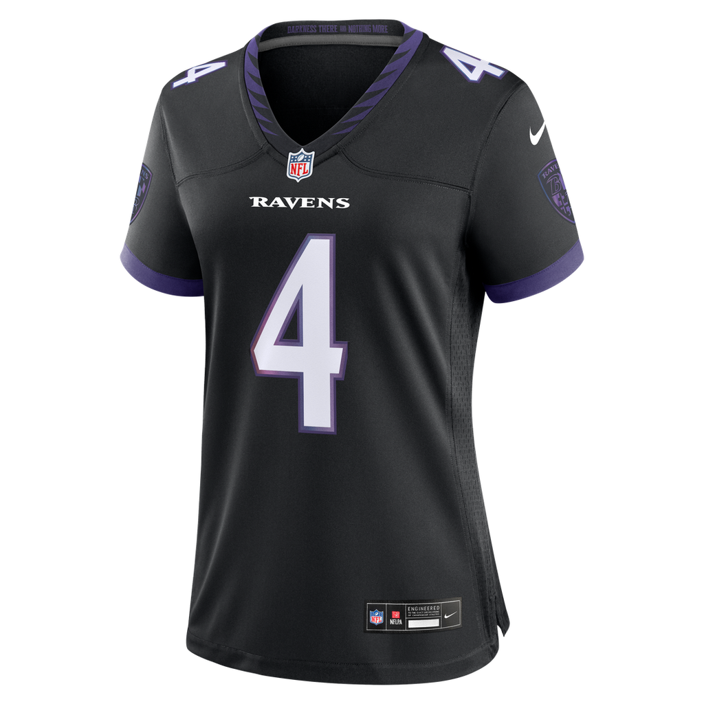 Zay Flowers Baltimore Ravens Nike Women's Alternate Game Official Jersey - Black