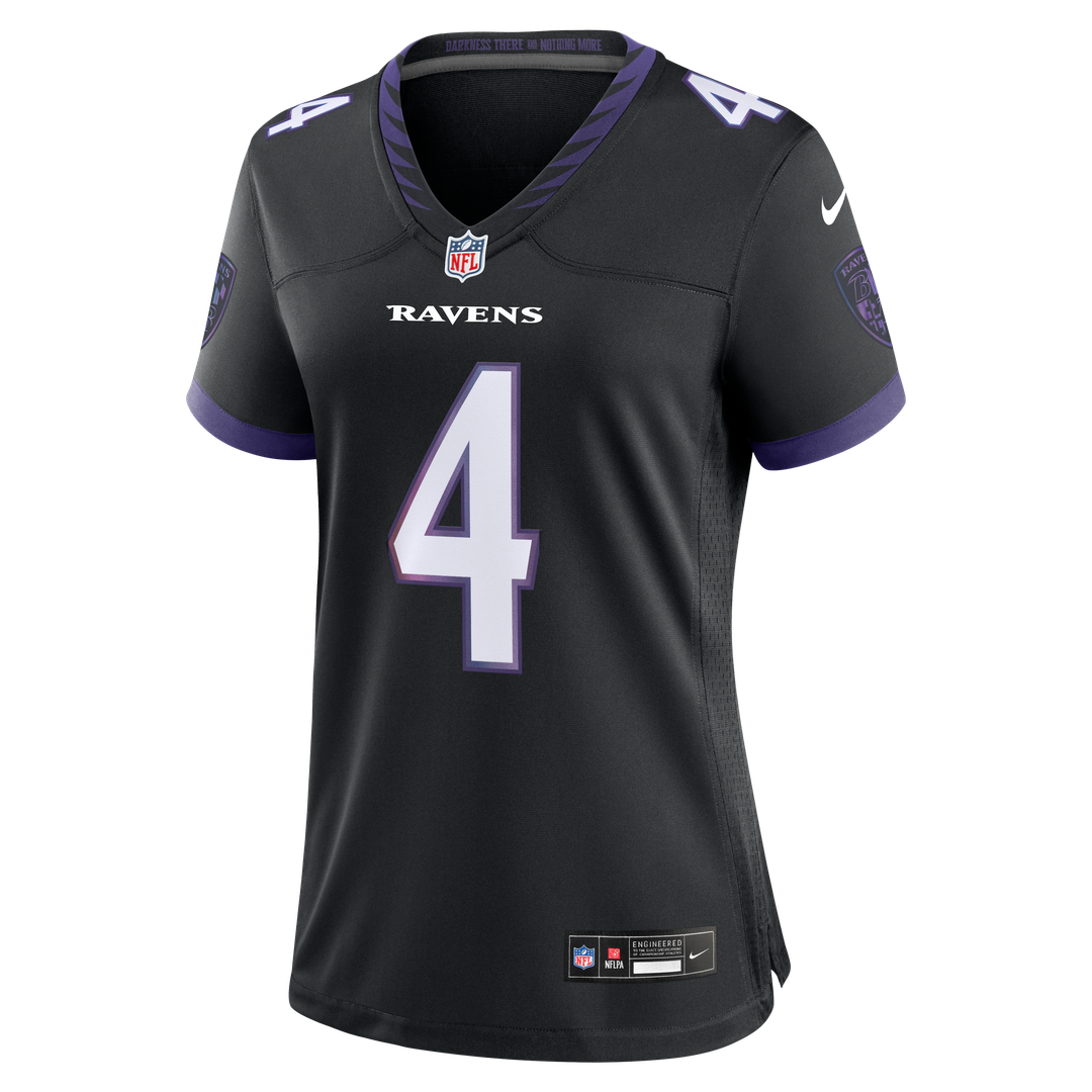 Zay Flowers Baltimore Ravens Nike Women's Alternate Game Official Jersey - Black