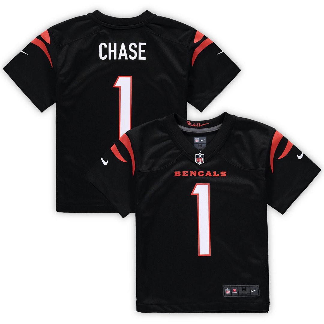 Ja'Marr Chase Cincinnati Bengals Nike Preschool Game Official Jersey - Black