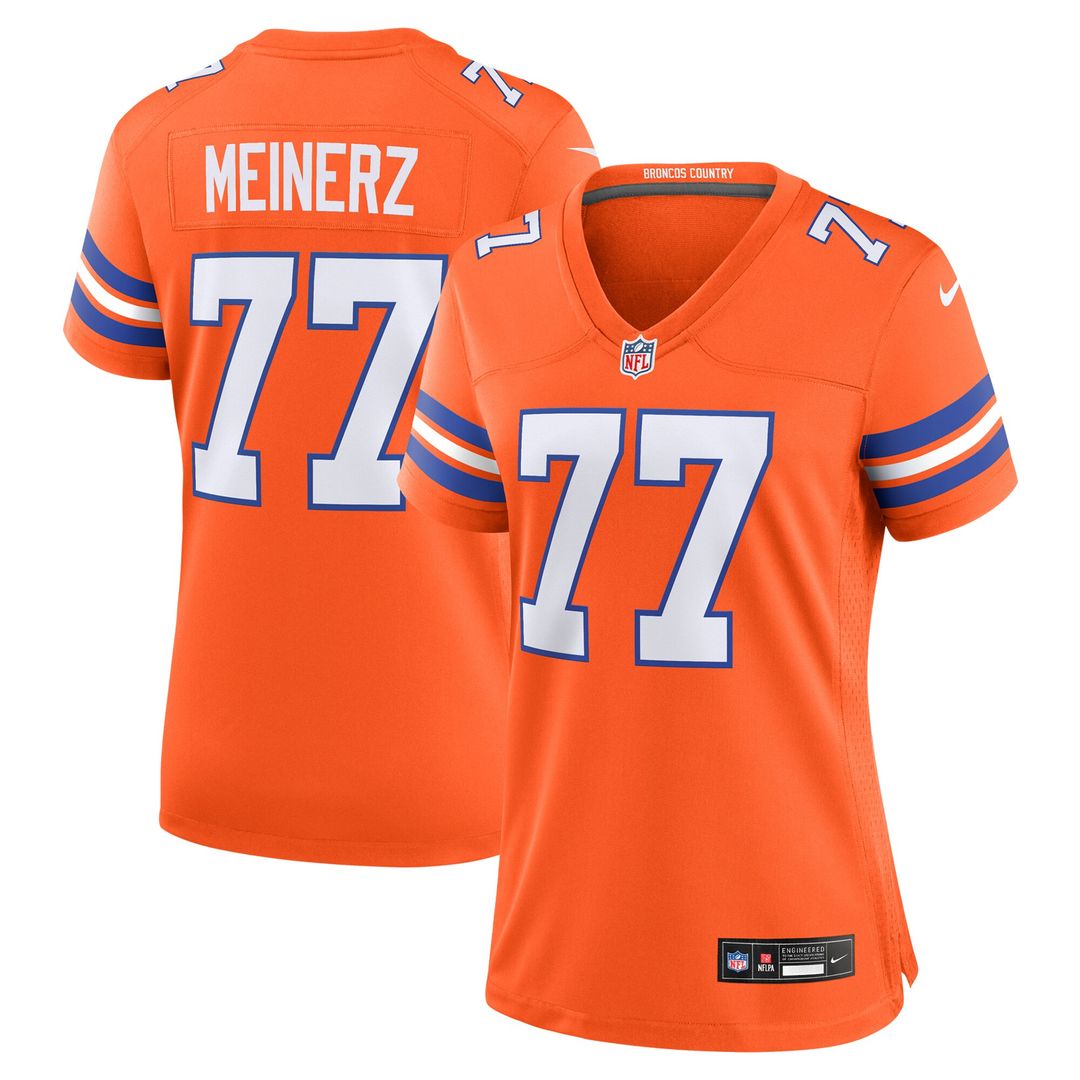 Quinn Meinerz Denver Broncos Nike Women's Mile High Collection 1977 Throwback Player Game Official Jersey - Orange