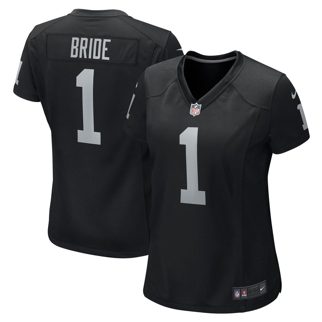 Number 1 Bride Las Vegas Raiders Nike Women's Game Official Jersey - Black