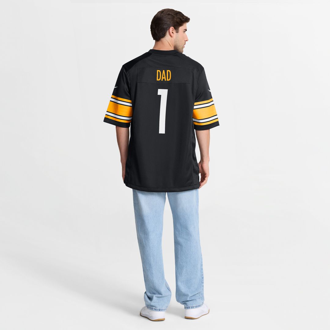 Number 1 Dad Pittsburgh Steelers Nike Game Official Jersey - Black