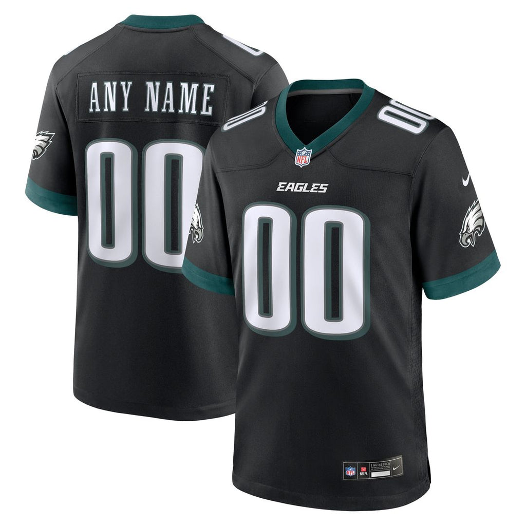 Philadelphia Eagles Nike Alternate Custom Game Official Jersey - Black