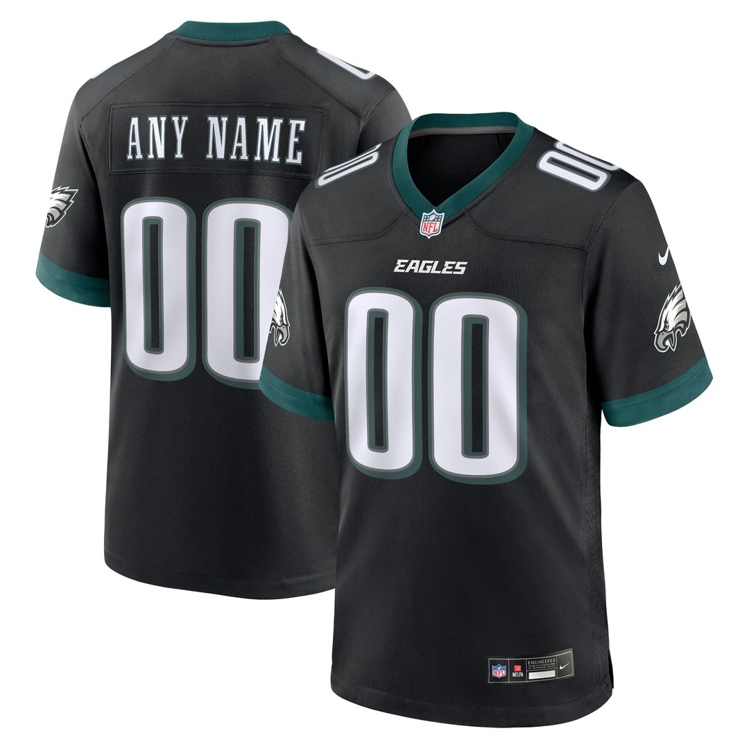Philadelphia Eagles Nike Alternate Custom Game Official Jersey - Black