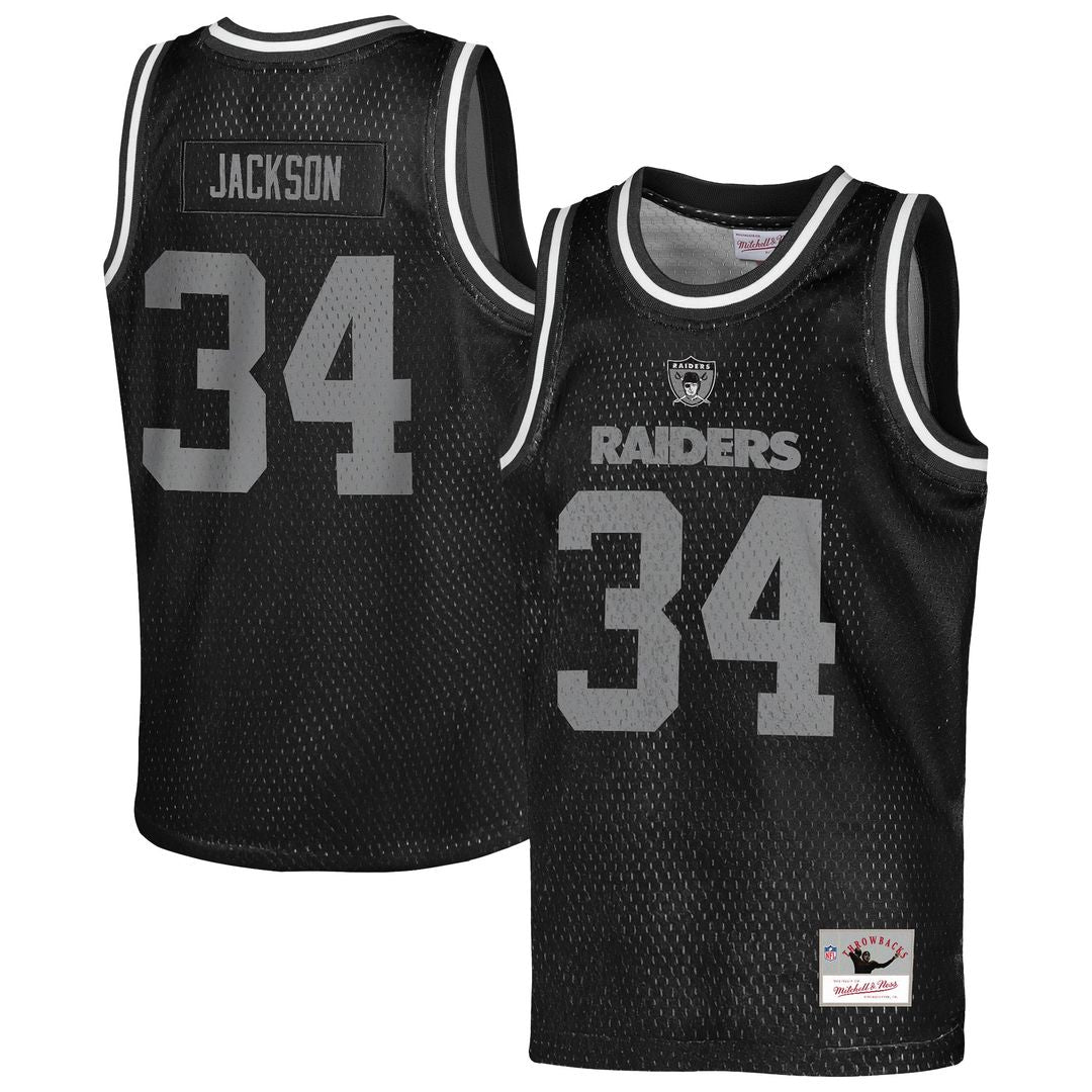 Bo Jackson Las Vegas Raiders Mitchell & Ness Youth Retired Player NFL Basketball Fashion Official Jersey - Black