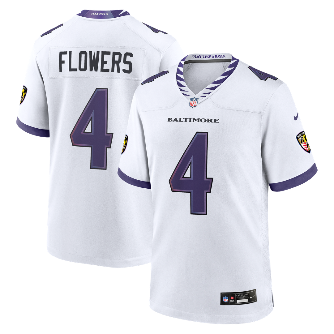 Zay Flowers Baltimore Ravens Nike Alternate Game Official Jersey - Black