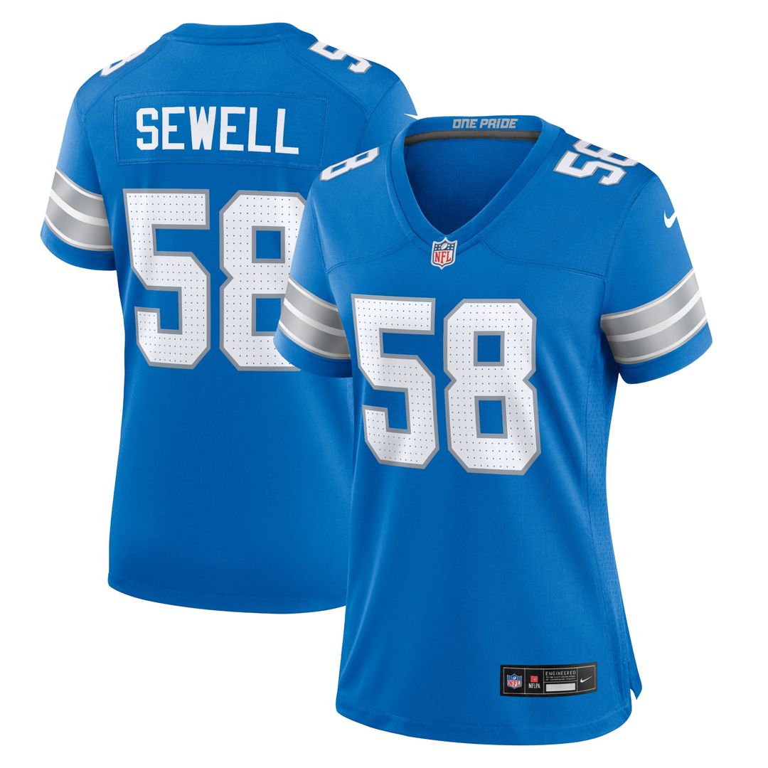Penei Sewell Detroit Lions Nike Women's 2nd Alternate Game Official Jersey - Black
