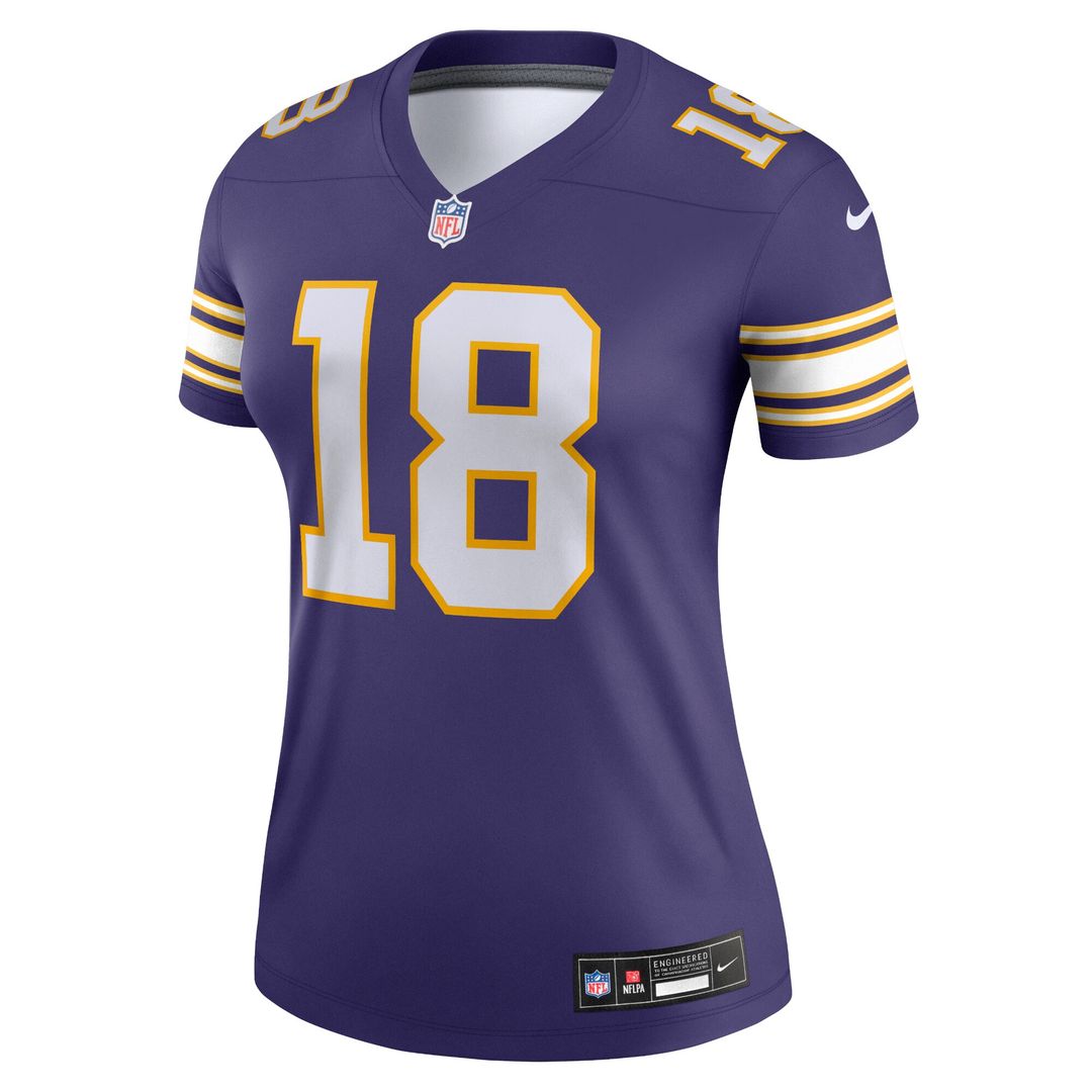 Justin Jefferson Minnesota Vikings Nike Women's Alternate Legend Player Performance Top - Purple