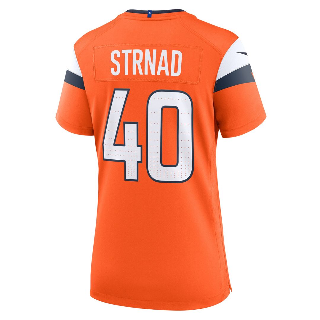 Justin Strnad Denver Broncos Nike Women's Team Game Official Jersey -  Orange