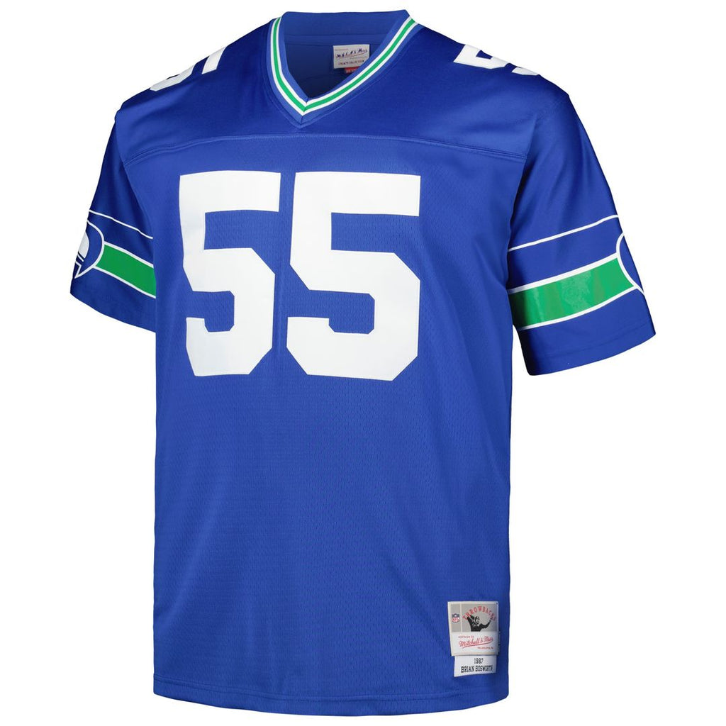 Brian Bosworth Seattle Seahawks Mitchell & Ness Big & Tall 1987 Legacy Retired Player Official Jersey - Royal