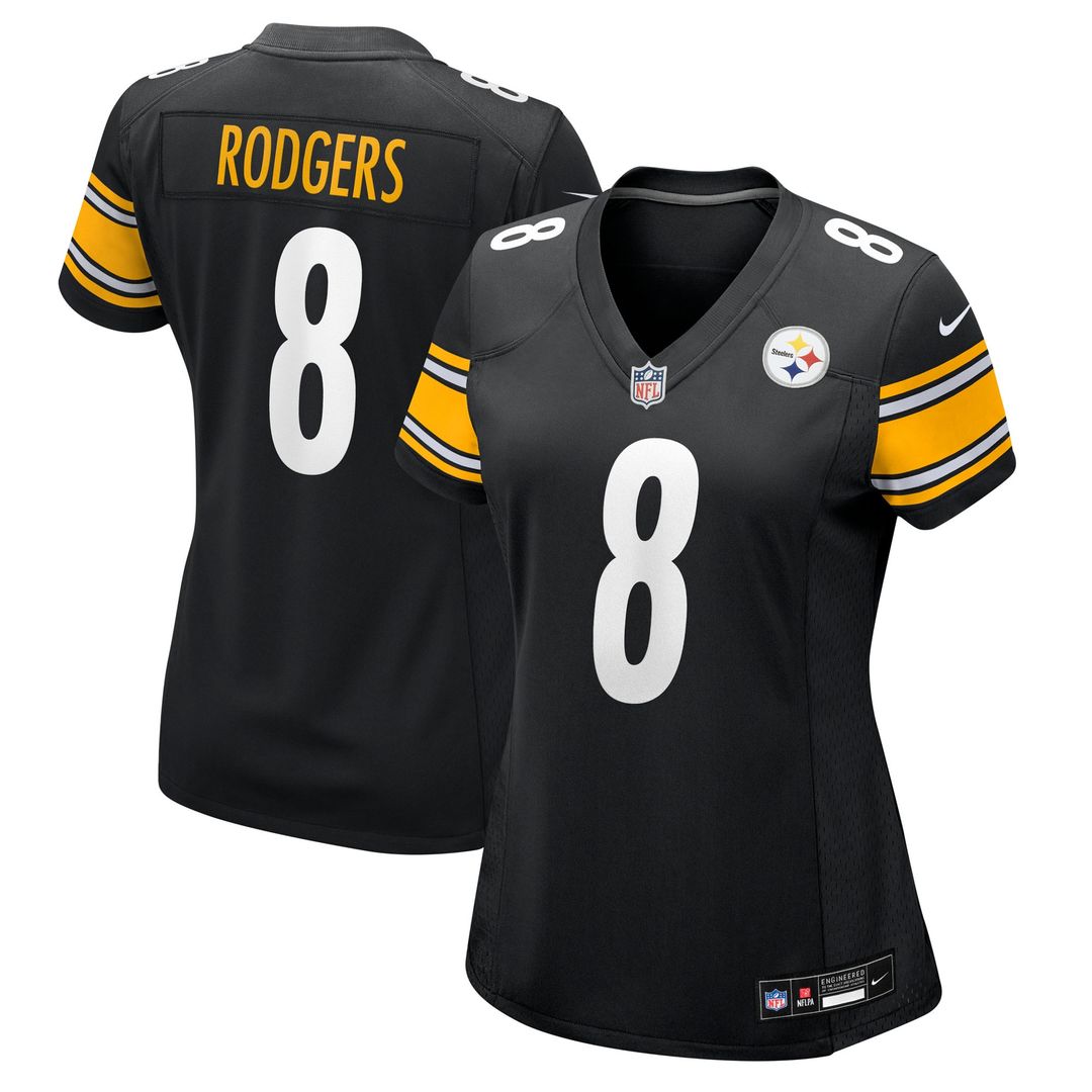 Aaron Rodgers Pittsburgh Steelers Nike Women's Game Official Jersey - Black
