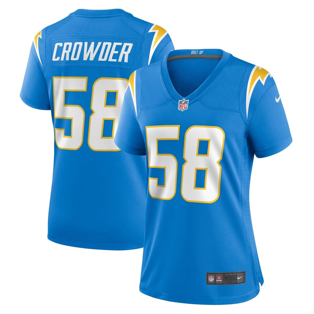 Tae Crowder Los Angeles Chargers Nike Women's Team Game Official Jersey - Powder Blue