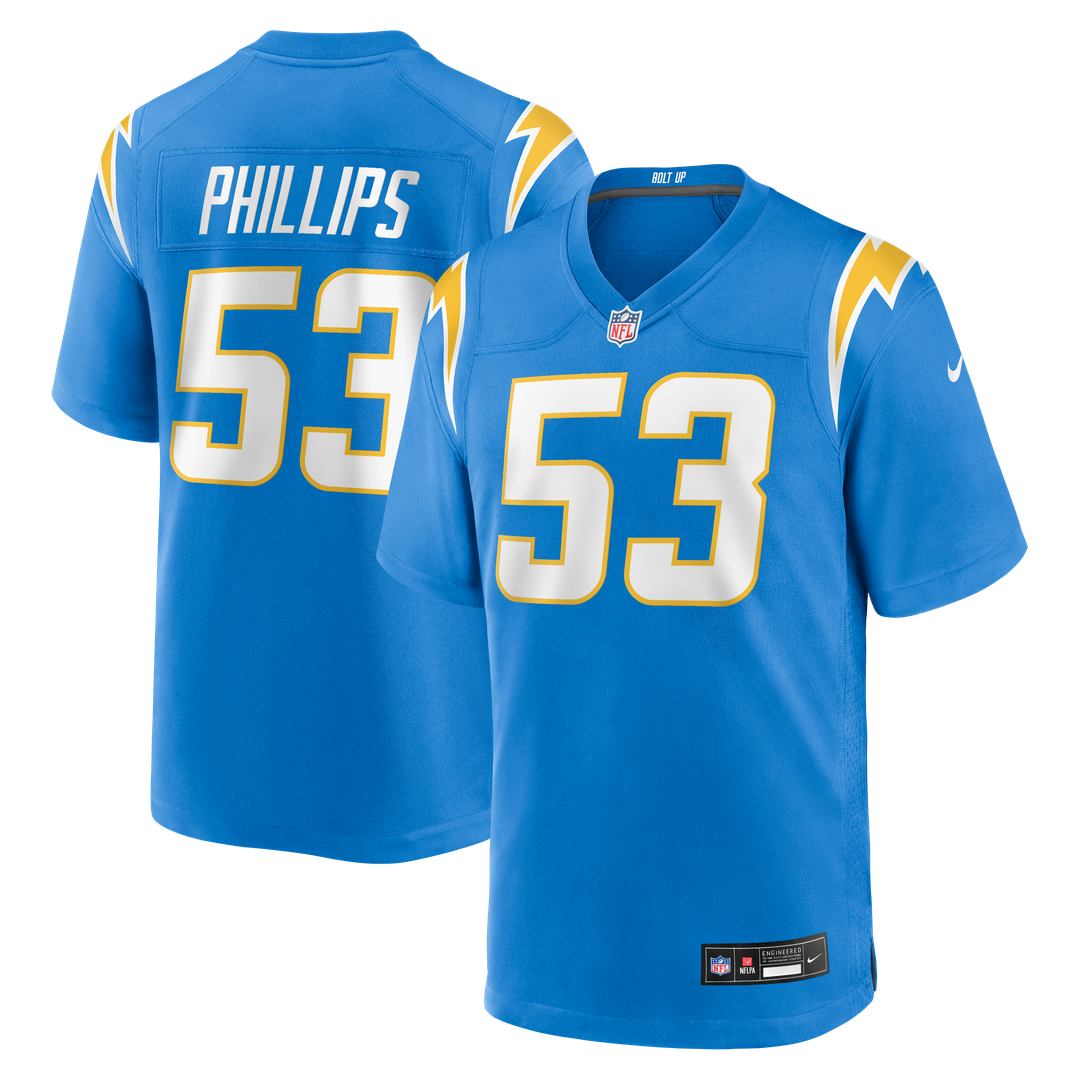 Del'Shawn Phillips Los Angeles Chargers Nike Team Game Jersey - Powder Blue