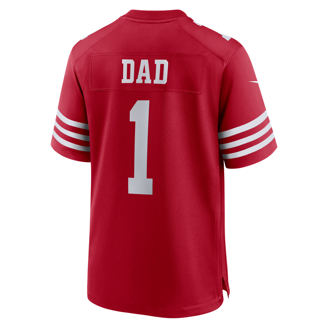 Number 1 Dad San Francisco 49ers Nike Game Official Jersey - Scarlet