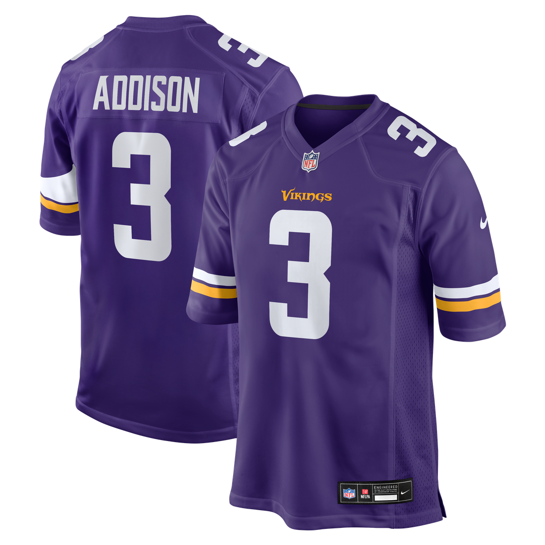 Jordan Addison Minnesota Vikings Nike  Game Official Jersey - Purple