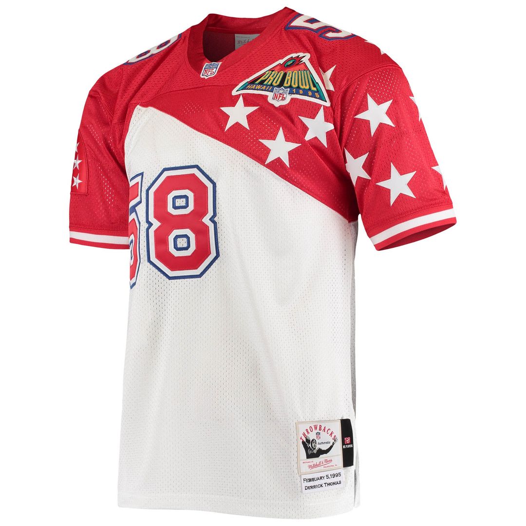 Derrick Thomas AFC Mitchell & Ness 1995 Pro Bowl Authentic Official Jersey - White/Red