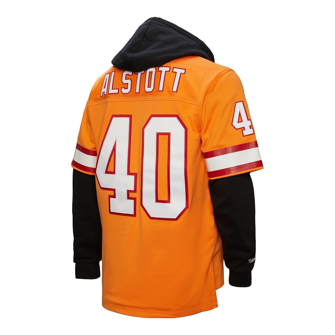 Mike Alstott Tampa Bay Buccaneers Mitchell & Ness Player Name & Number Hoodie Legacy Official Jersey - Orange