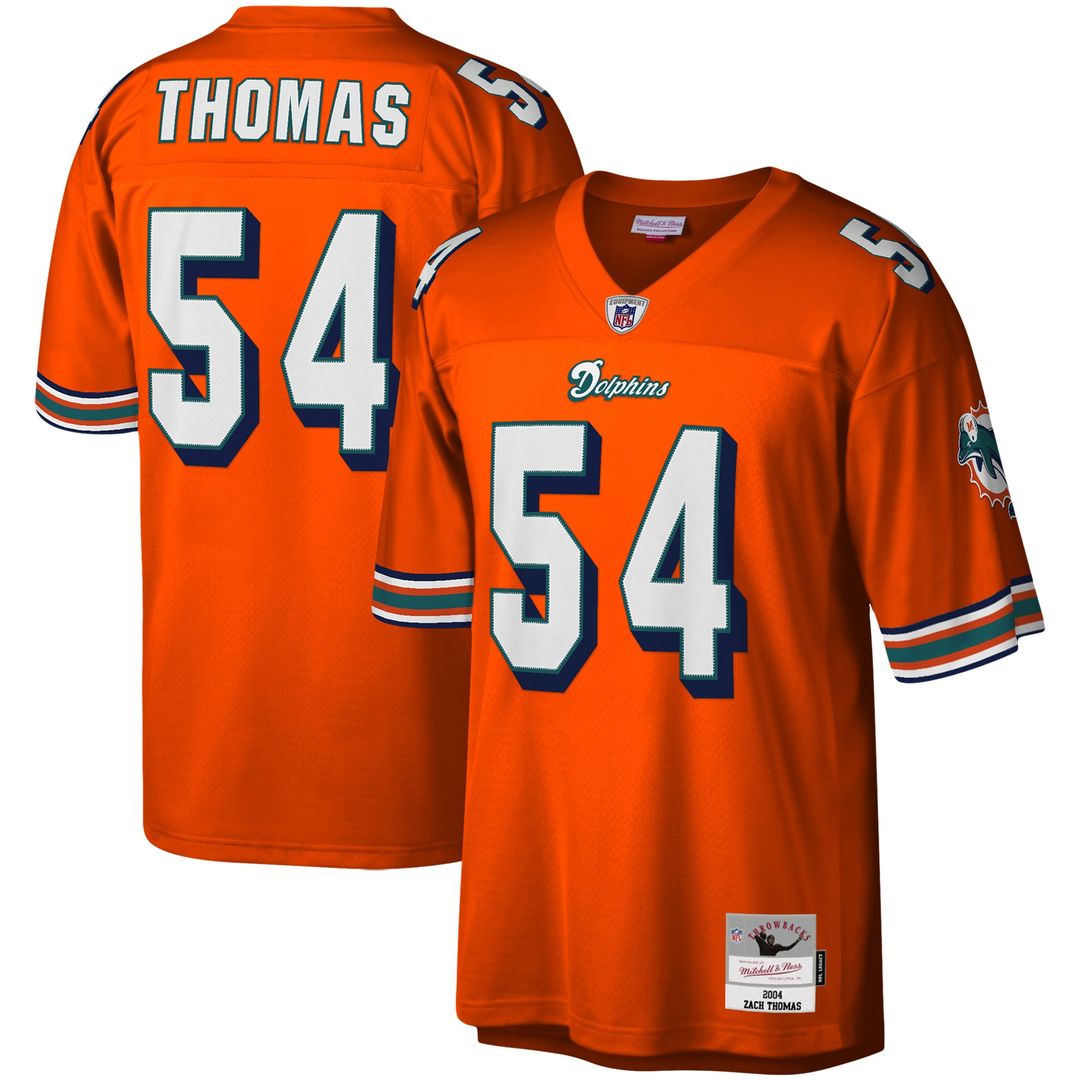 Zach Thomas Miami Dolphins Mitchell & Ness Legacy Replica Official Jersey - Aqua