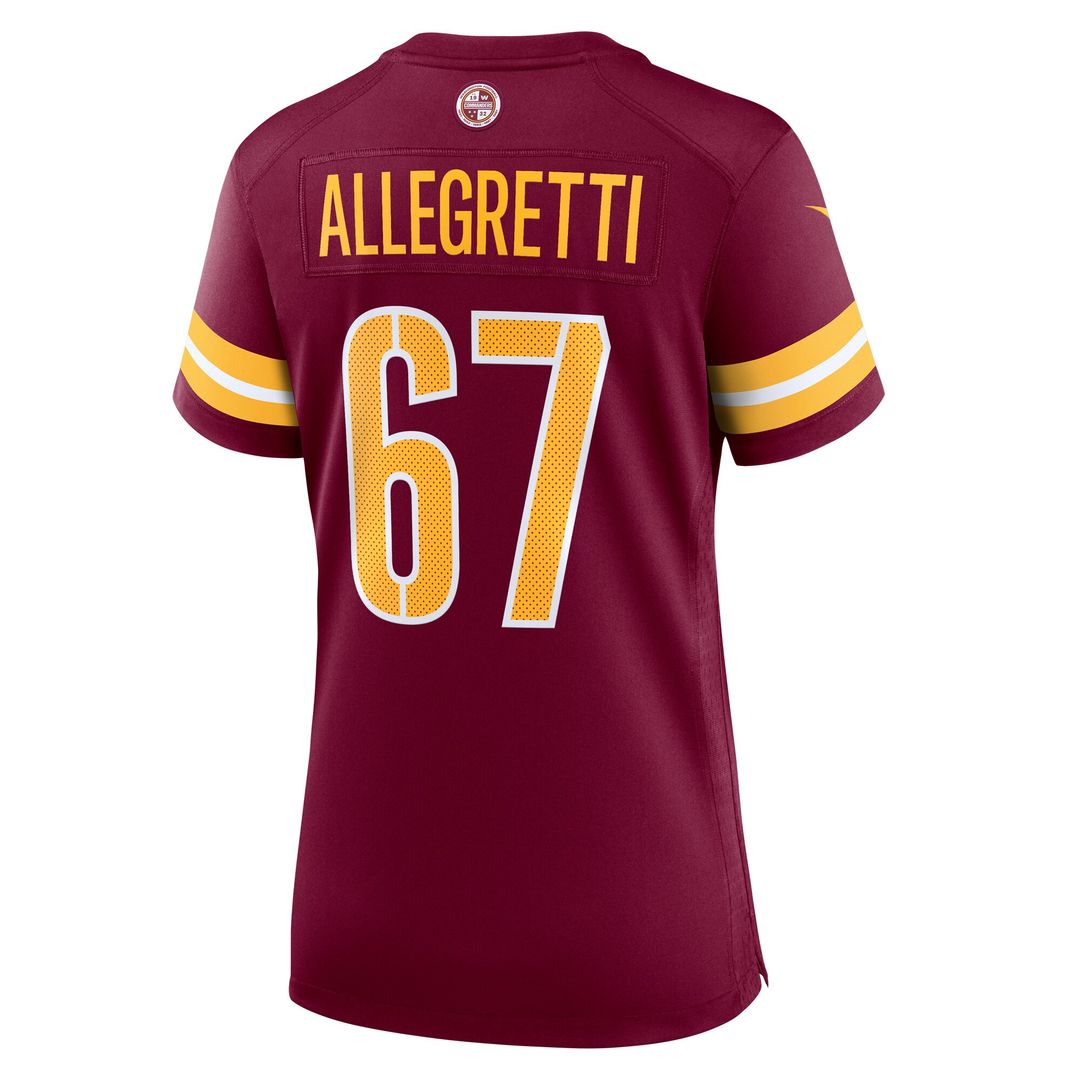 Nick Allegretti Washington Commanders Nike Women's Game Jersey - Burgundy