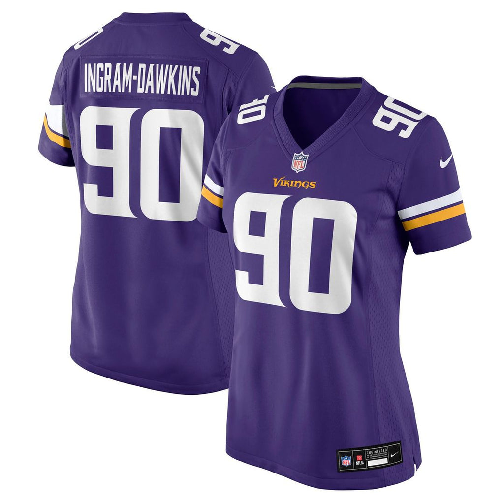 Tyrion Ingram-Dawkins Minnesota Vikings Nike Women's Team Game Official Jersey -  Purple