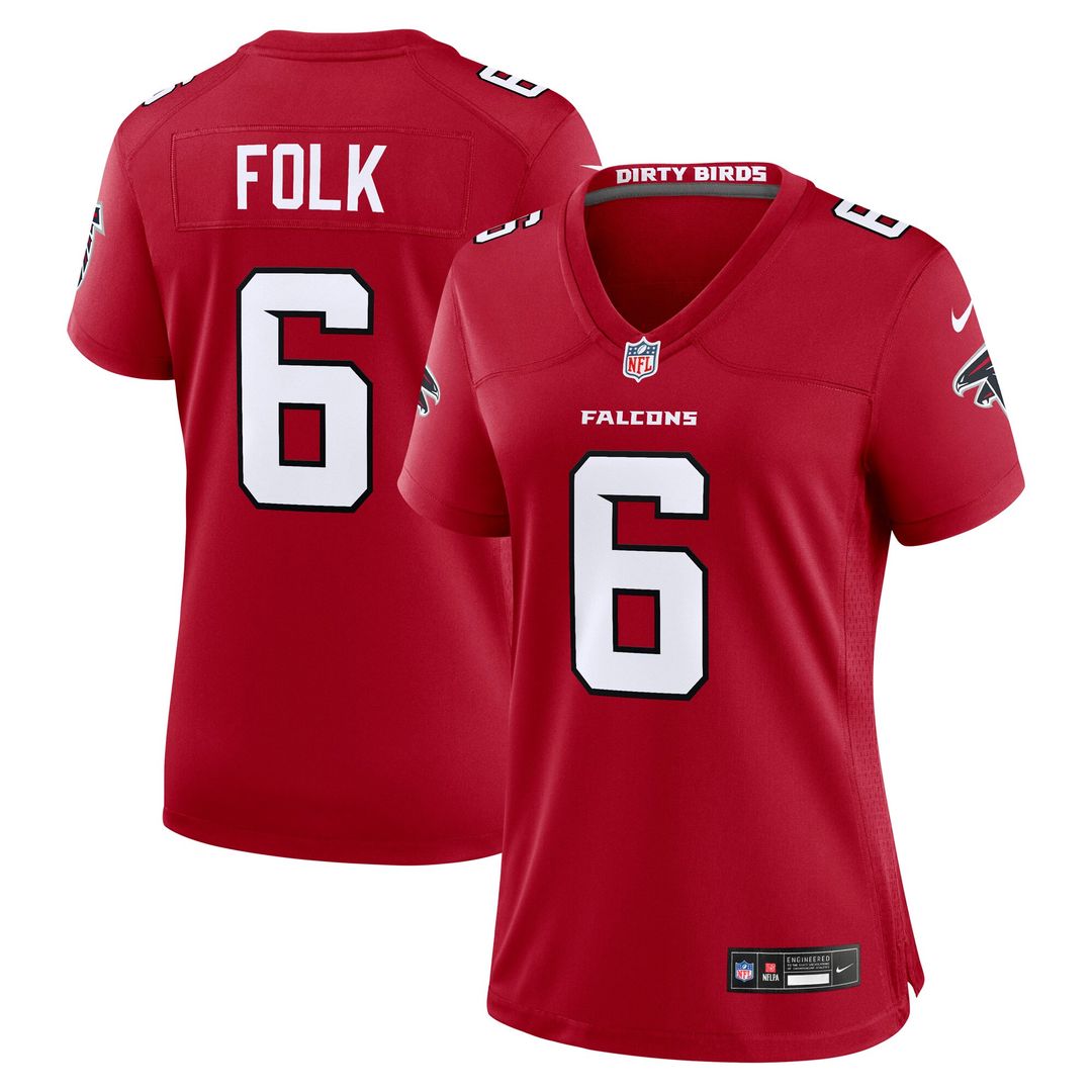 Nick Folk Atlanta Falcons Nike Women's Team Game Official Jersey -  Red